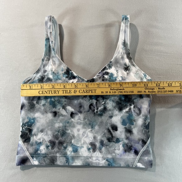 Lululemon Size 4 Watercolor Print Built-In Bra Tank Top Yoga Activewear - Picture 2 of 7